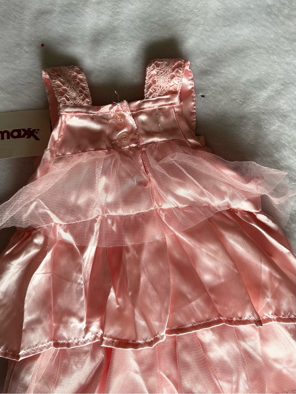Kenneth Cole Reaction Pink Satin & Tulle Tiered Formal Dress
